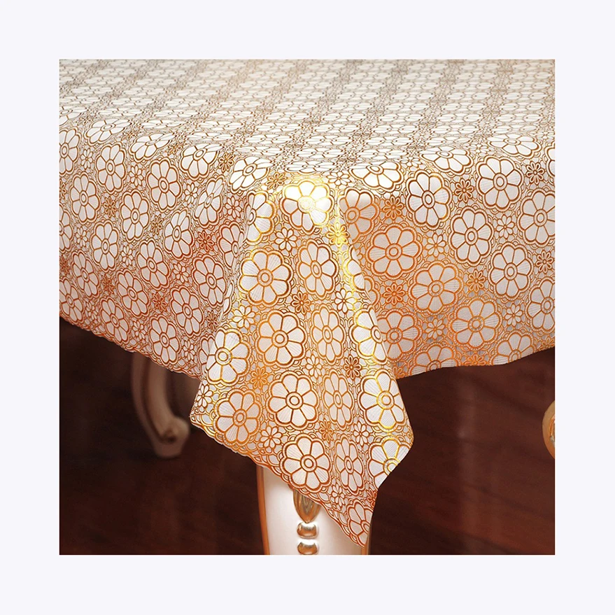 Luxury fancy rectangular restaurant party hotel wedding lace pvc tablecloth