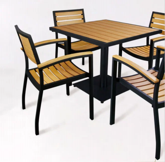 Metal Outdoor Chairs for Restaurant Leisure Garden Aluminium Cafe and Tables Sets Light Luxury