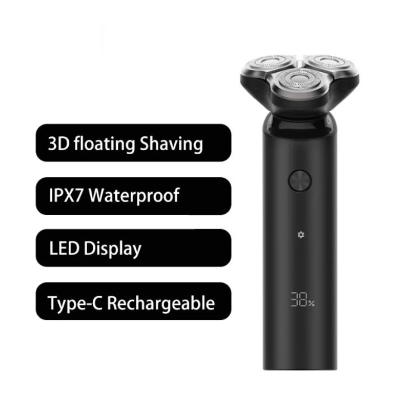 Малошумная Гибкая электробритва Xiaomi S500 Для мужчин, портативная бритва, 3 режима сухого и влажного бритья, моющийся триммер для бороды