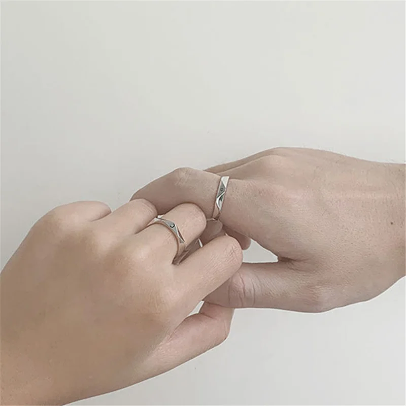 Men Women Fashion jewelry Paired Couple Finger Rings for Him and Her Sets Best Friends Metal Adjustable Opening Sun and Moon Rin