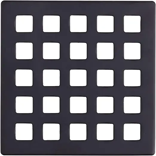 Uni-Green Square Drain Grate Replacement | Drain Cover | Shower Strainer Grid Mission Style (Matte Black)