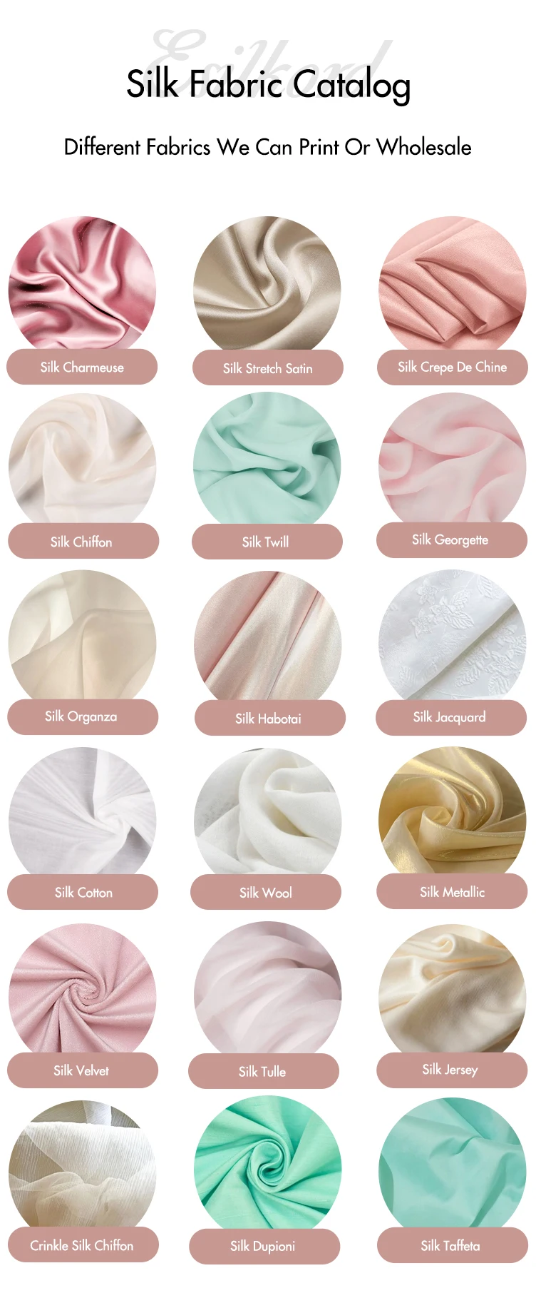 Factory Supply Wholesale Price Multiple Patterns Silk Fabric Designer Custom 100% Pure Mulberry Silk Fabric for Home Textile