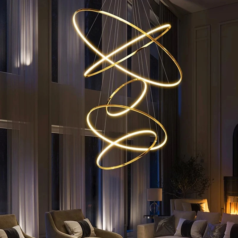 Modern Luxury Large Hotel Home Decorative Hanging Pendant Lights Nordic Ceiling Lighting Chandelier For Living Room