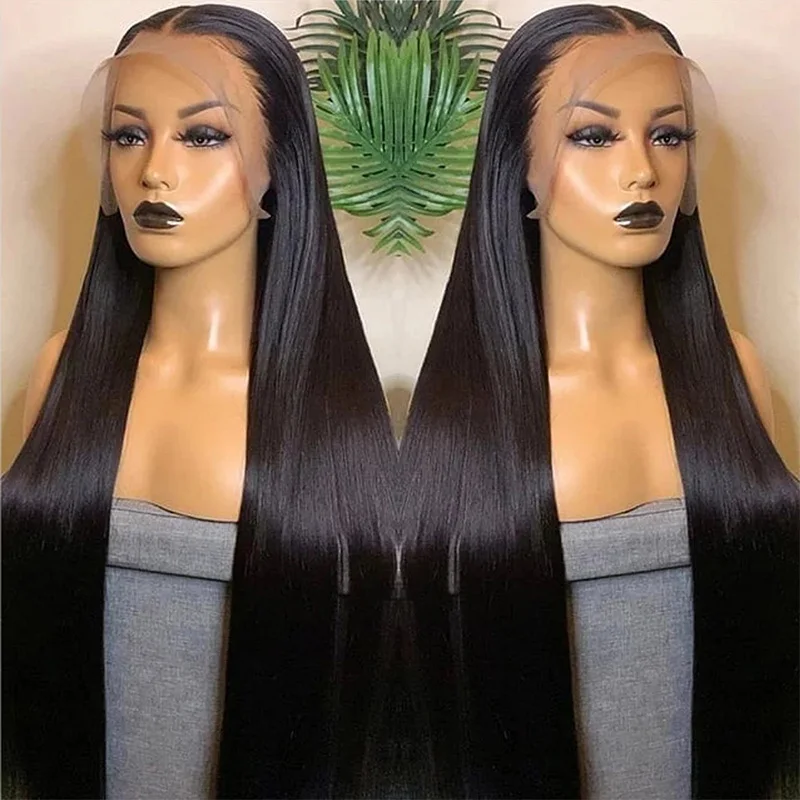 Wholesale 150% Density 10A Virgin Indian Straight 13x4 Transparent Lace Front Wigs for Black Women Full Lace Human Hair Wigs