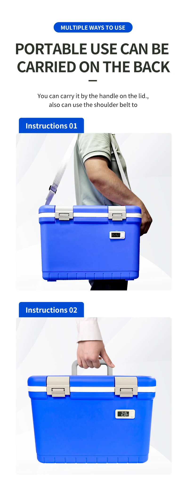 Hot Sale  18L  Medical Travel Cooling  box with temperature display cooler box