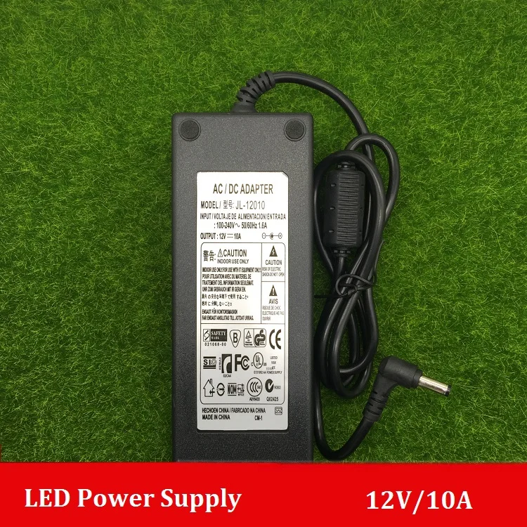 Led Strip Neon Lights Driver DC12V 10A 120W Switch Power Supply Constant Current Laptop Power Adapter for Neon Signs