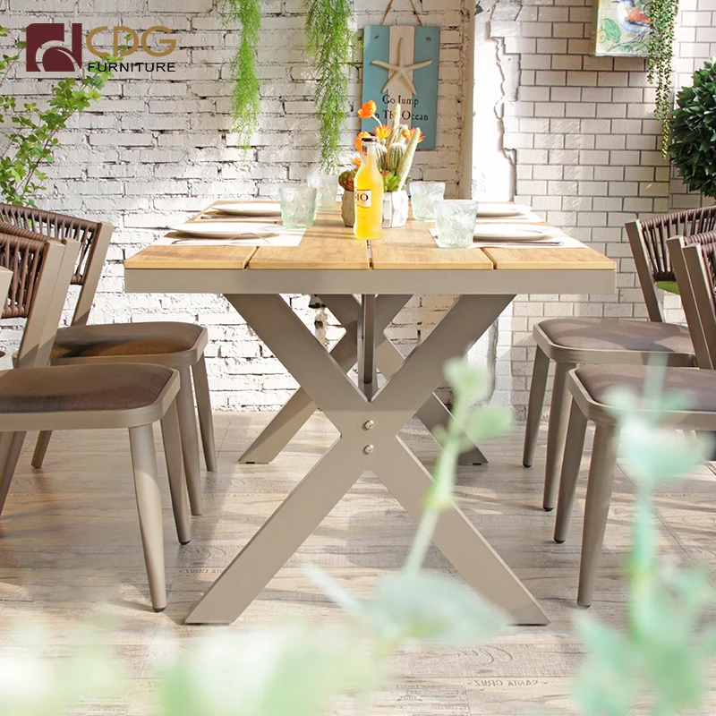 High Quality Wholesale Dining Table For Indoor & Outdoor Restaurant Coffee Shop X Leg Table