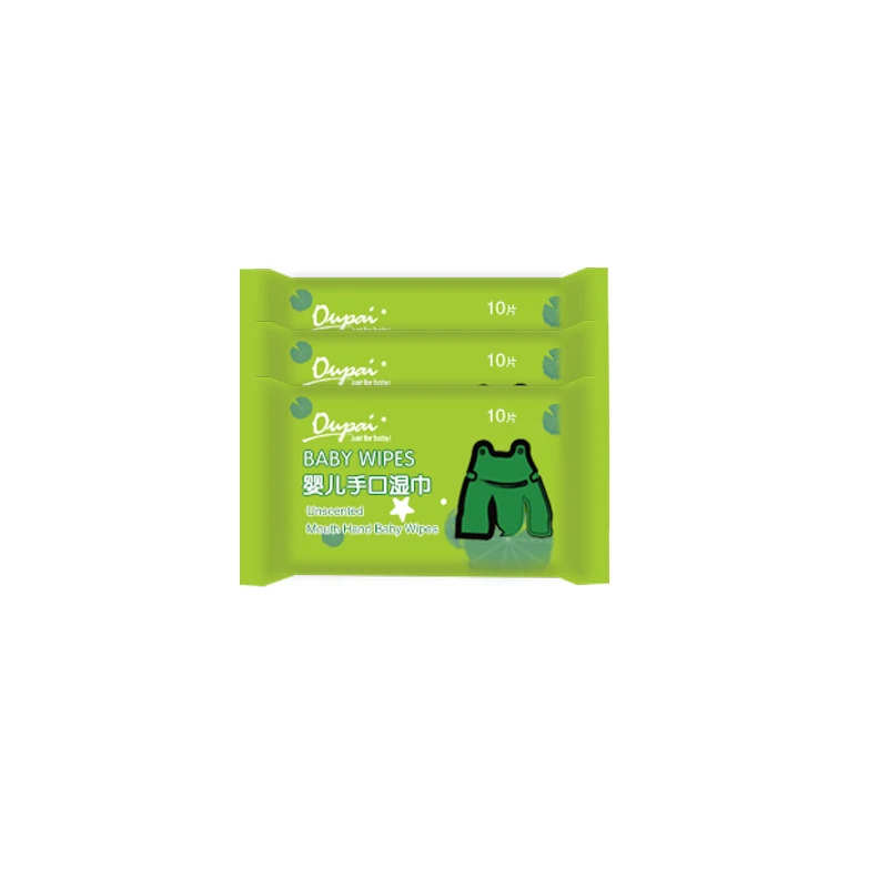 Custom Brand  Non-woven Individually Wrapped Pouch Wet Baby Mini Pocket Pack Wipes