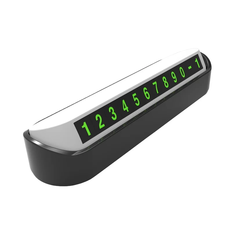 Fashion Temporary Plastic Car Parking Telephone Number Plates Silver And Black Color