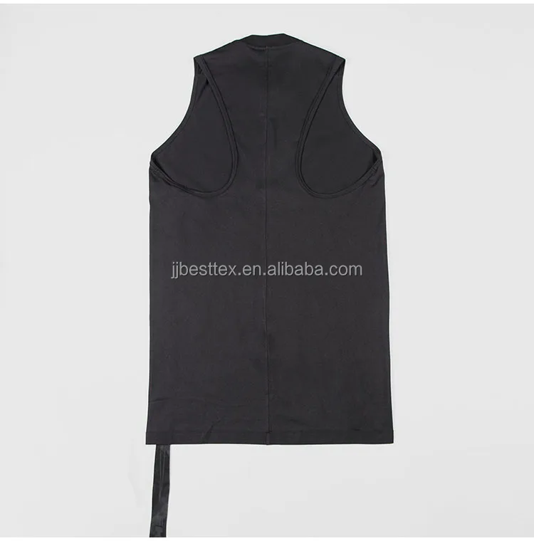 2021 newRick Owens   DRK streamer decoration large backless tank vest for men and women couples black Long vest