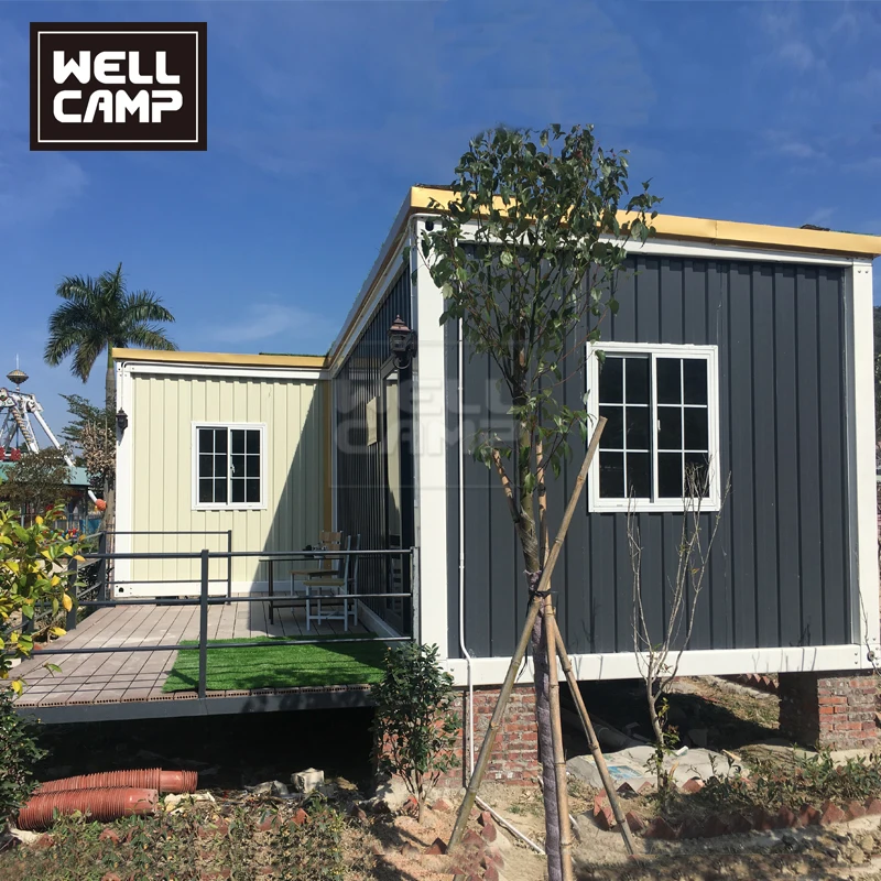 Prefab Container Villa L Type Container Apartment Shipping Container House Galvanized Steel Frame Modern Sandwich Panel Wellcamp