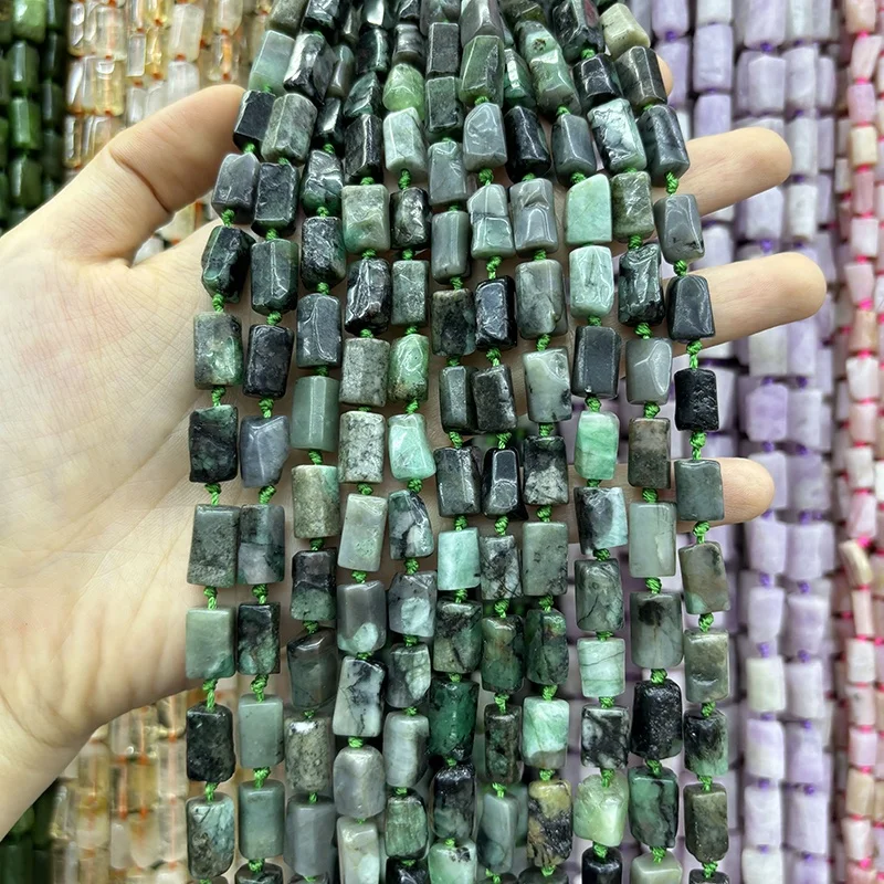 8*12mm Natural Polished Cylindrical Irregular Energy Gemstone Beaded Loose Beads For Jewelry Making Bracelet Necklace