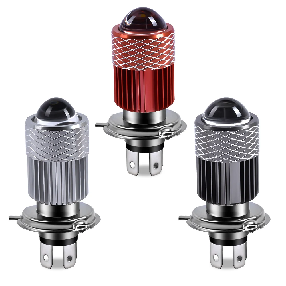 Hot Selling H4 LED Light Motorcycle Headlight Bulbs with Lens Scooter Fog Lights H4 LED Motor Lamp