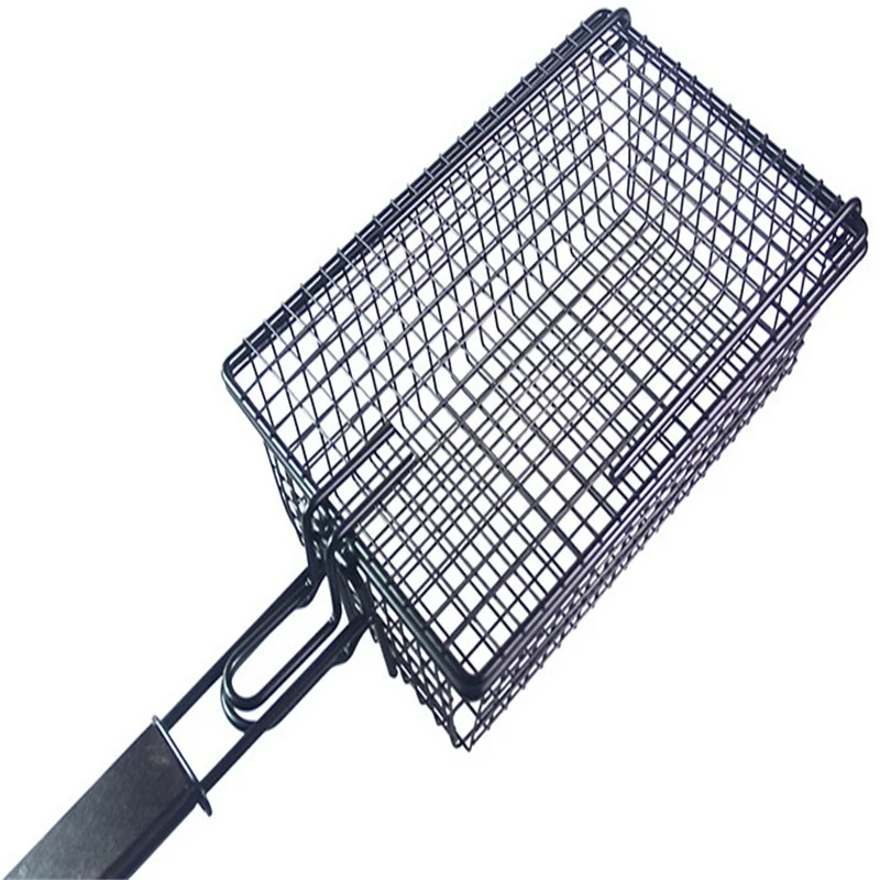 Foldable Square Grilled Fish Net Clip Multifunctional Barbecue Fish Net Directly Supplied Heavy Duty Barbecue Basket Grilling
