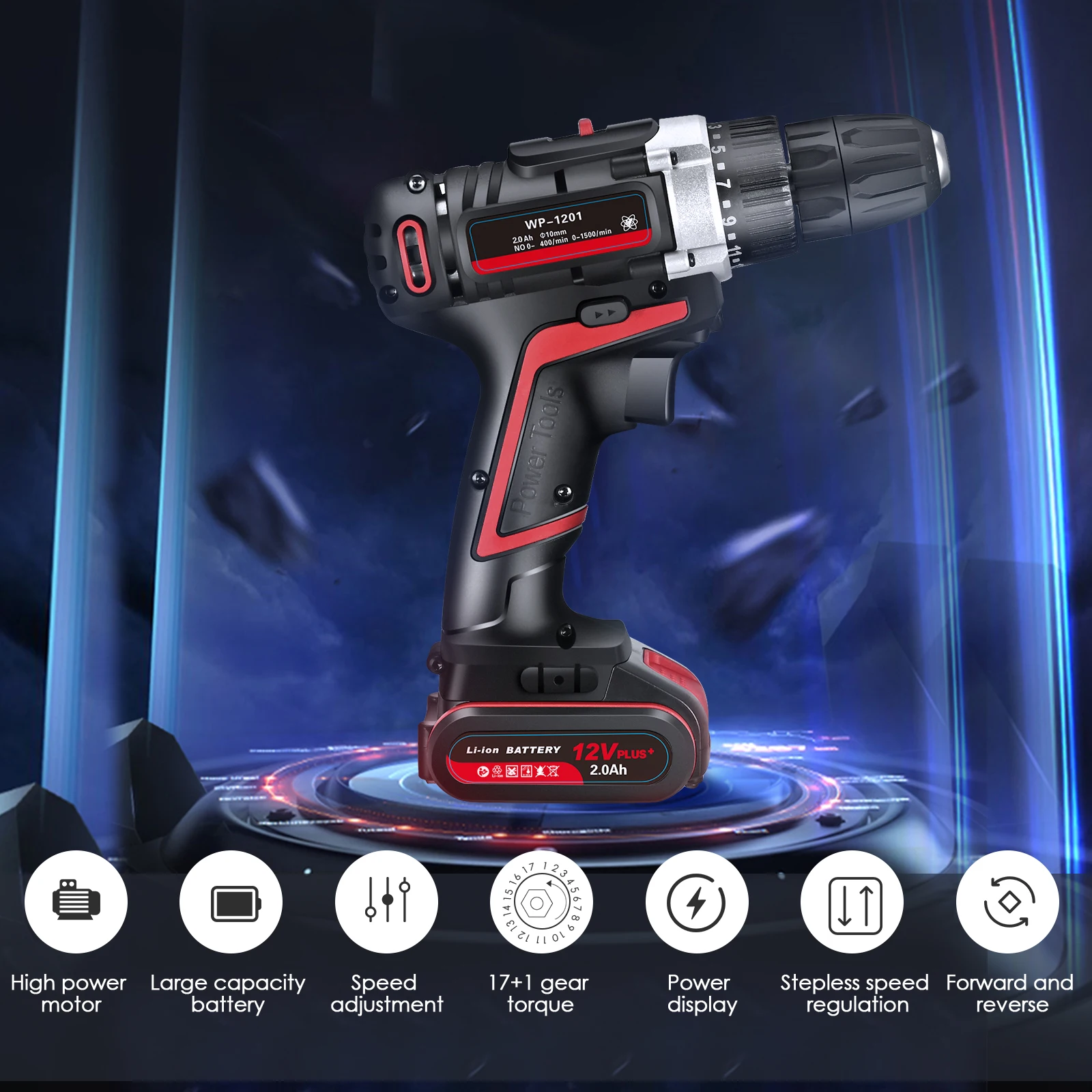 Airpump Mini Tyre Inflator Portable Air Compressor with Cordless Drill Electric Drill Kit