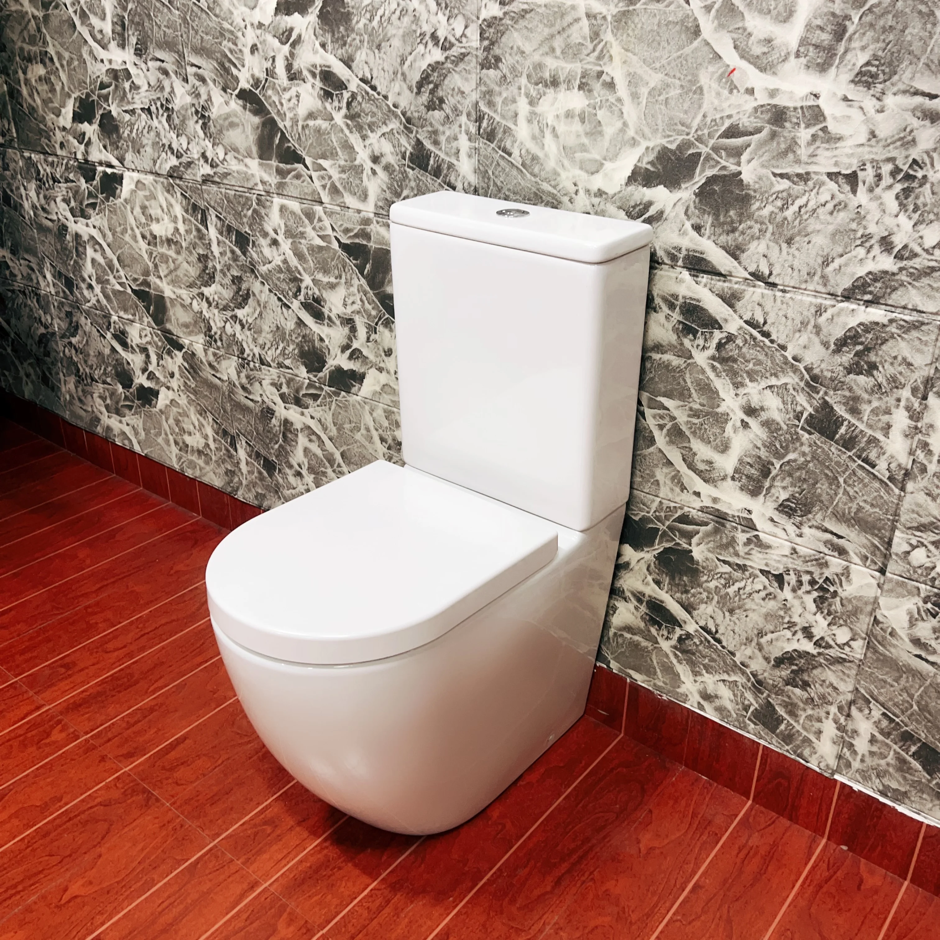 European Style Two-Piece Ceramic P-Trap Floor Mounted Dual-Flush Feature