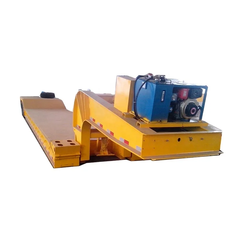 cheap price 3 axle 12 wheel 50ton 60ton lowbed semi trailer to carry excavators heavy machines