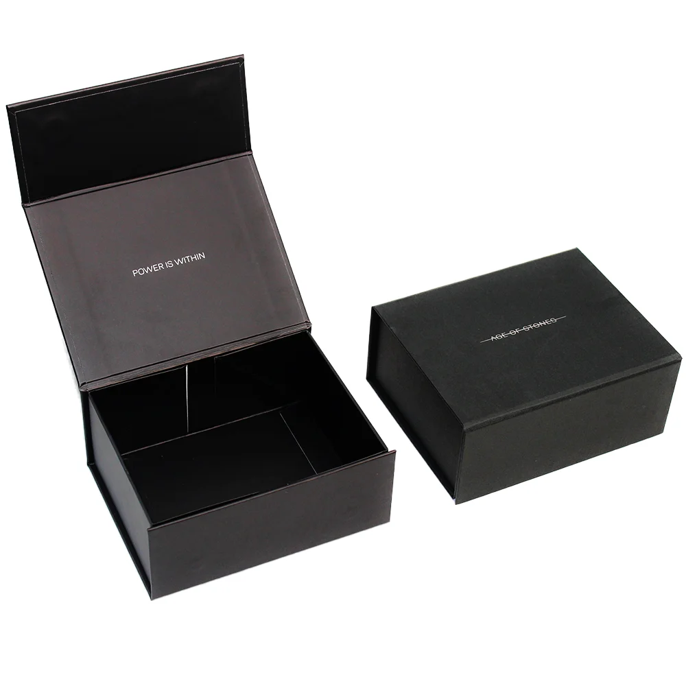 Custom Design Mini Rigid Wallet Box Matte Black Cardboard Magnetic Closure  UV Logo Printing Small Soap Magnetic Blank Gift Box