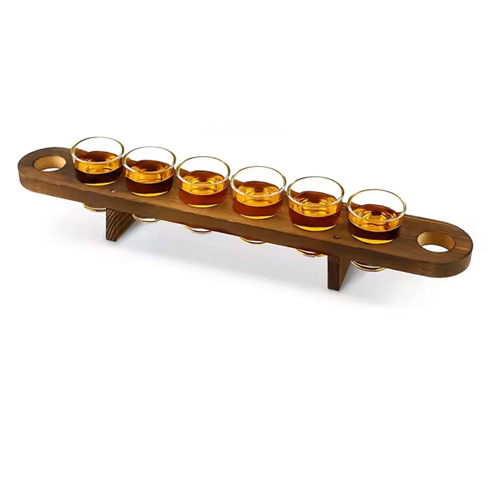 Factory Manufacture wooden natural handmade custom flight board wood Shot glass Tray