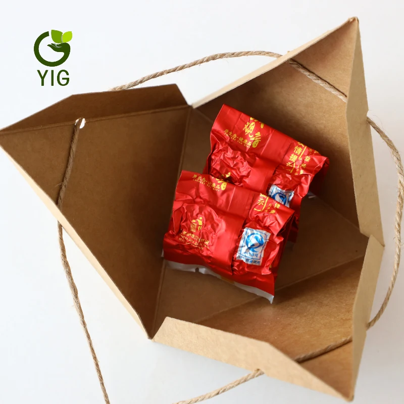 Decoration custom printed empty tea box paper cardboard tube triangle tea box