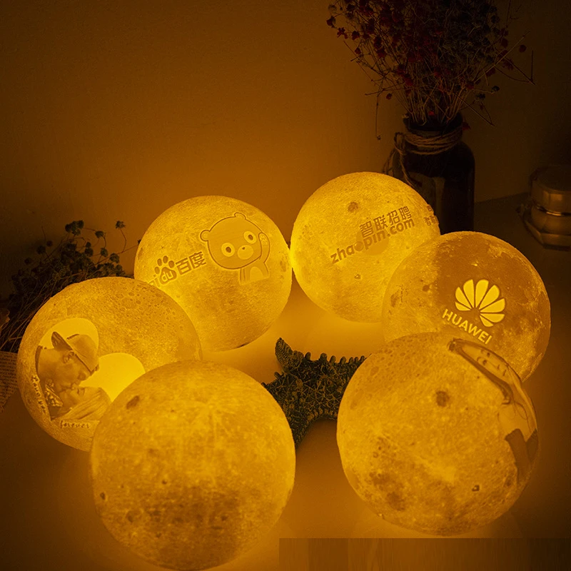
Hot sell home decoration decor led moon light Lunar Moonlight Gift 3D custom picture hand blown ball 