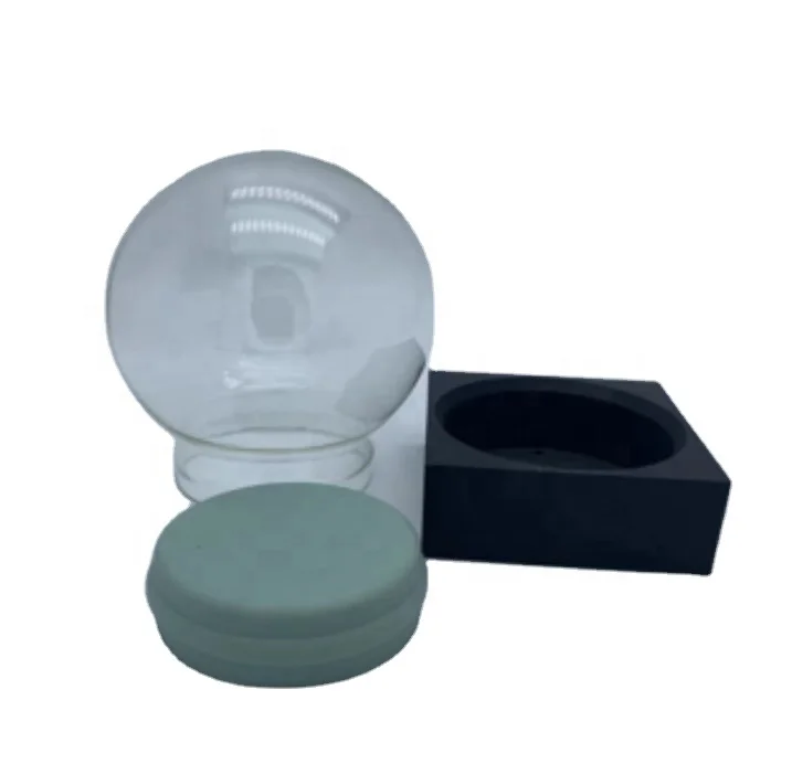 Promotional Snow Globe Glass Crystal Ball Resin Black Base Souvenir Gift Customized