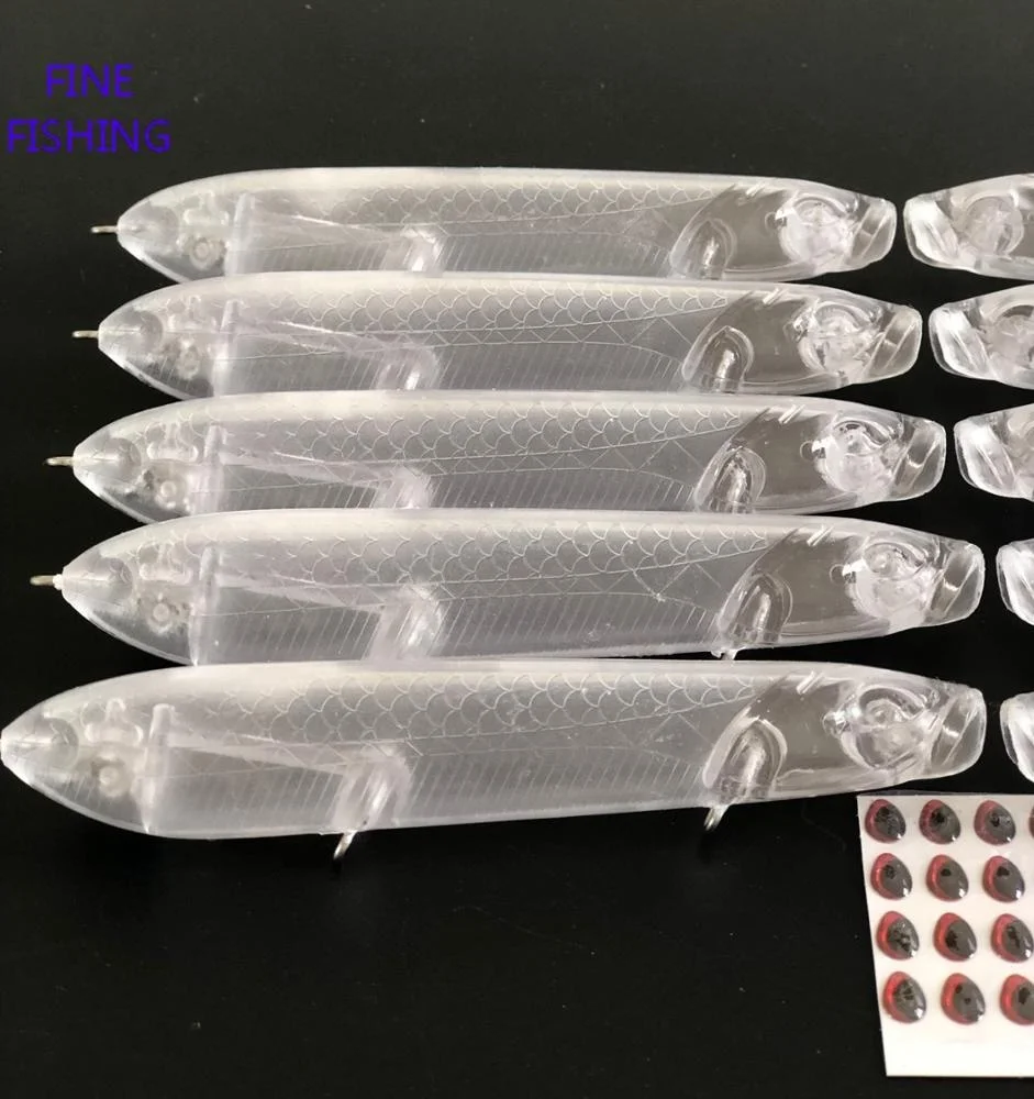 Best Selling Unpainted Fishing Lure Blank Crankbait 104mm 15.6g Lure Artificial Bait Pencil Lures Samples available Transparent