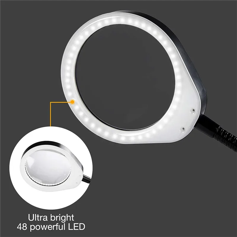 High quality patented  PD-032A led illuminated desktop magnifying glass lamp for soldering