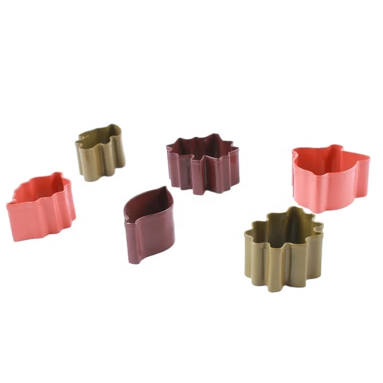 Stainless Steel Leaf Cookie Cutters 6-Piece Set With Colour Coated For Fall Thanksgiving
