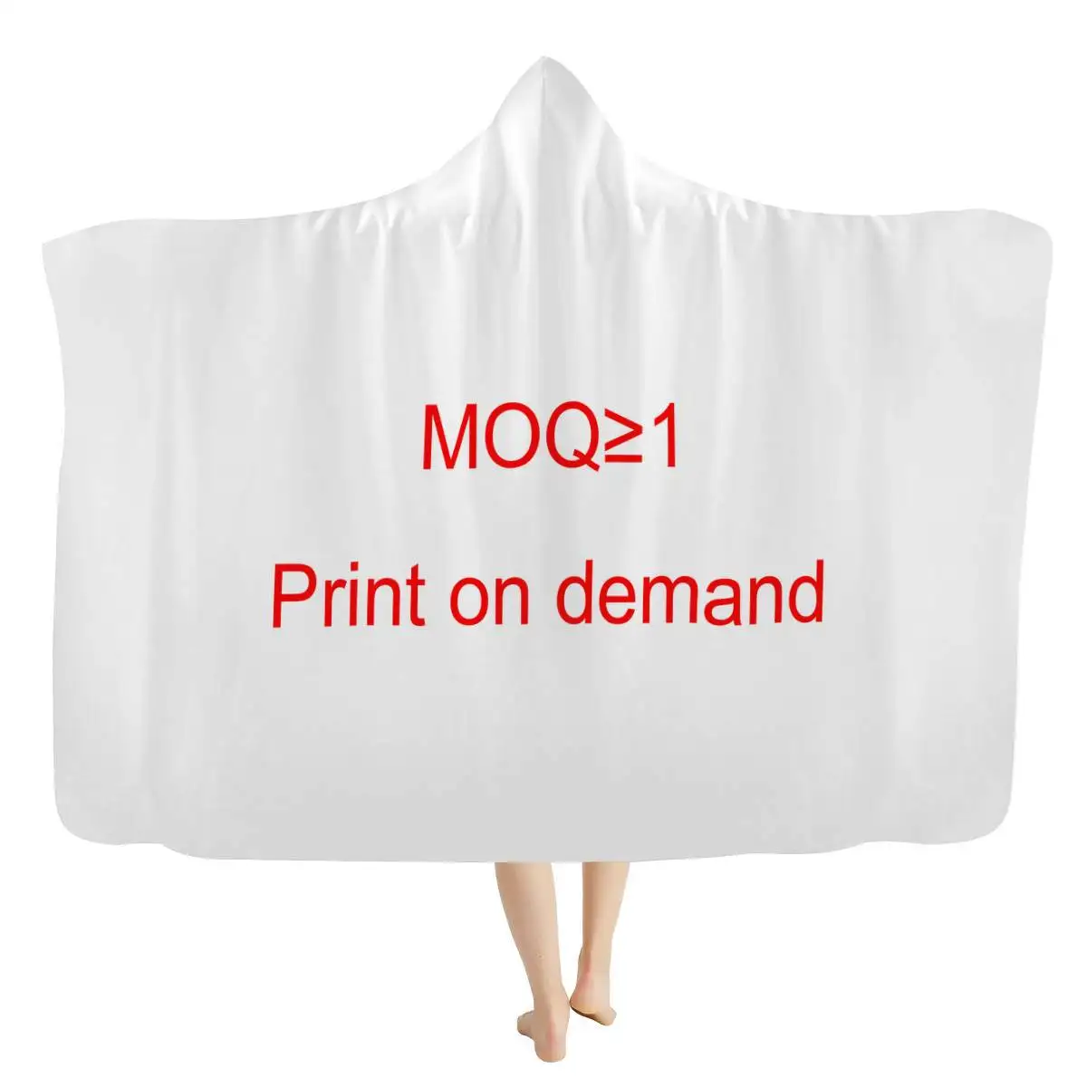 New Religion Colorful Custom Print Design Sublimation Wearable Fleece Sherpa Cloak Hooded Blankets for Winter