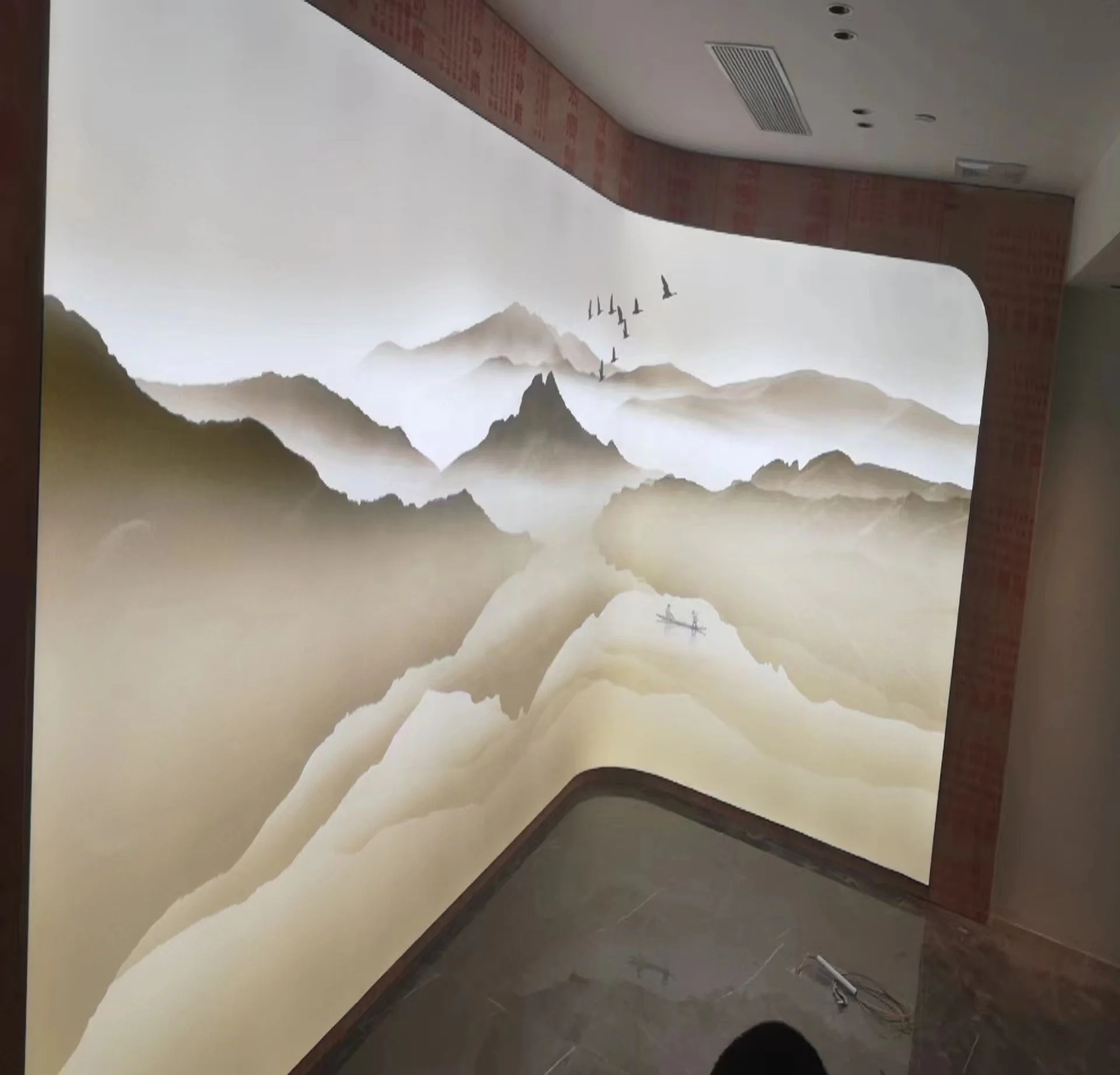 ZHIHAI new RGBW color dimmable led backlight light box ceiling wall decor covered with white print pvc stretch film