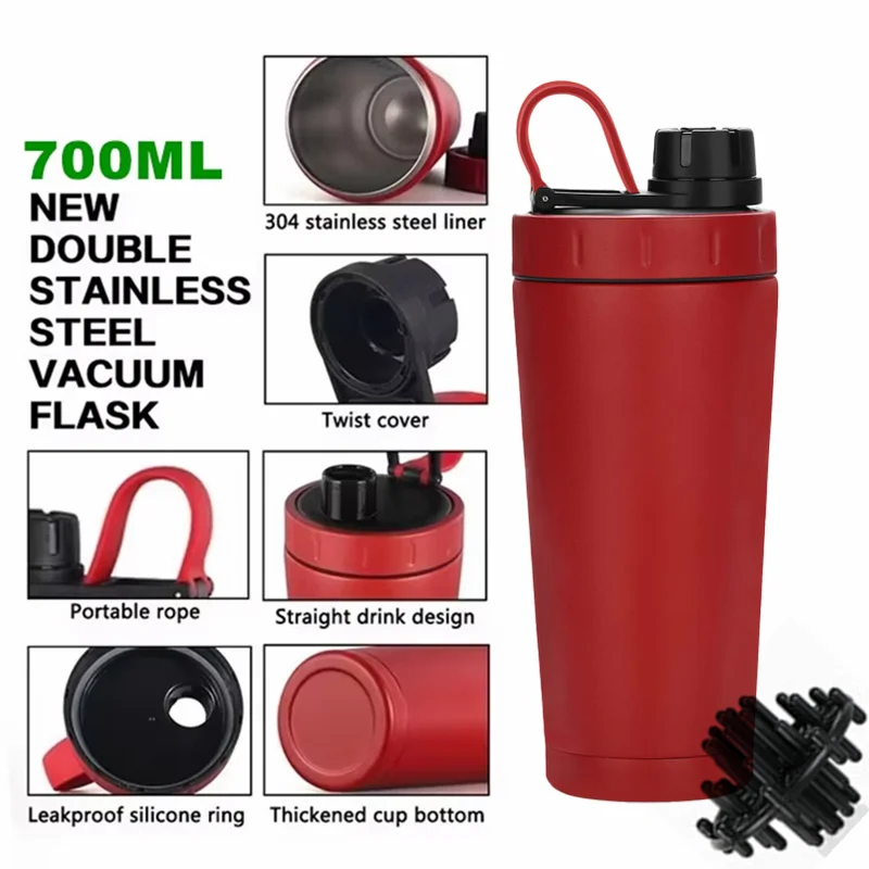 750ml Stainless Steel Shaker Cup High Quality Water Bottle for Fitness Gym Yoga Most People Logo Design Style Tumbler Mug