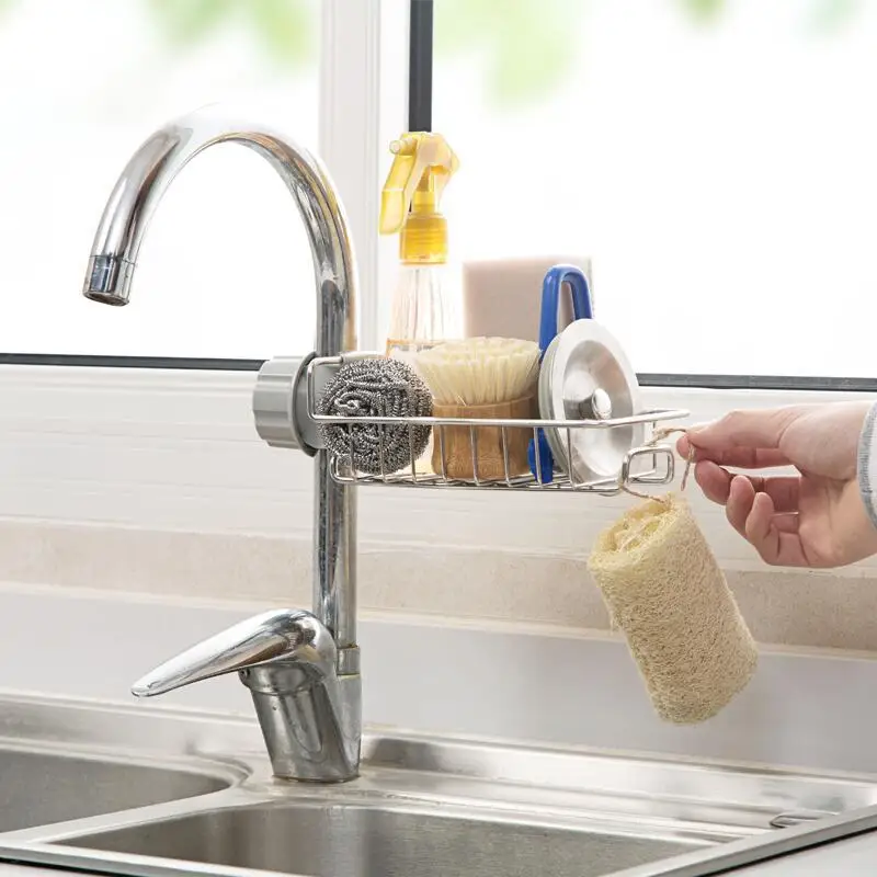 Steel Sponge Storage Holder Faucet Rack