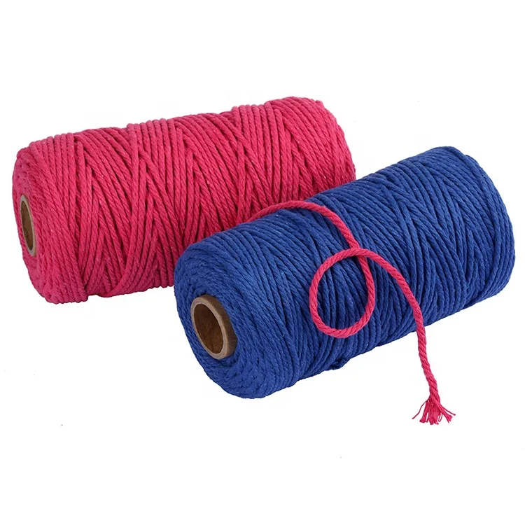 Colored handmade 3mm thick woven decorative hemp cotton DIY cotton cord