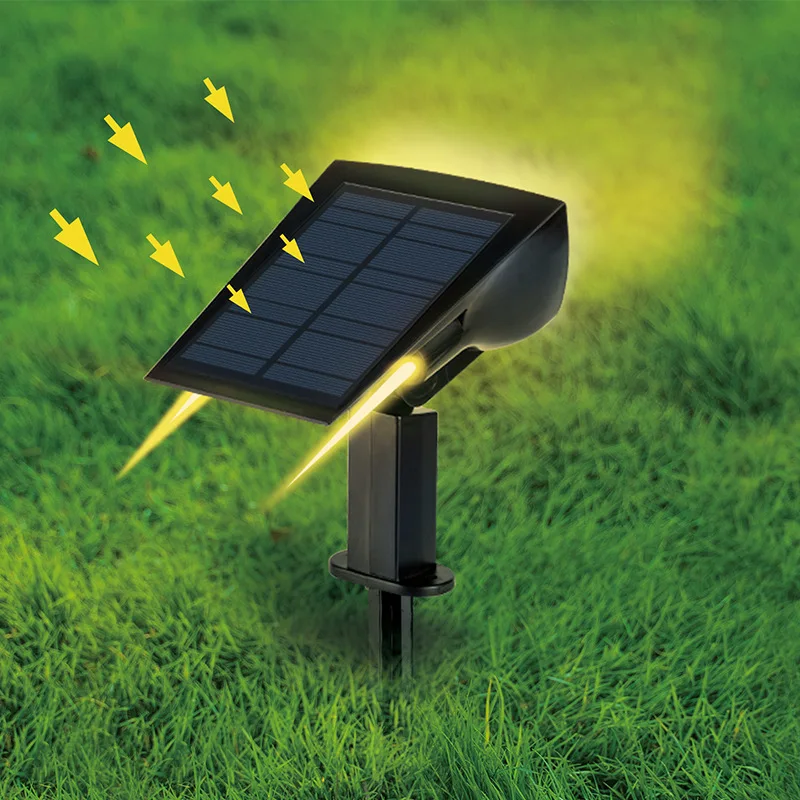 Cheap Solar Spike Garden Light wholesale Hight Lumen 10W Spot Light 2 Sides Adjustable Outdoor Waterproof LED Solar Light Garden