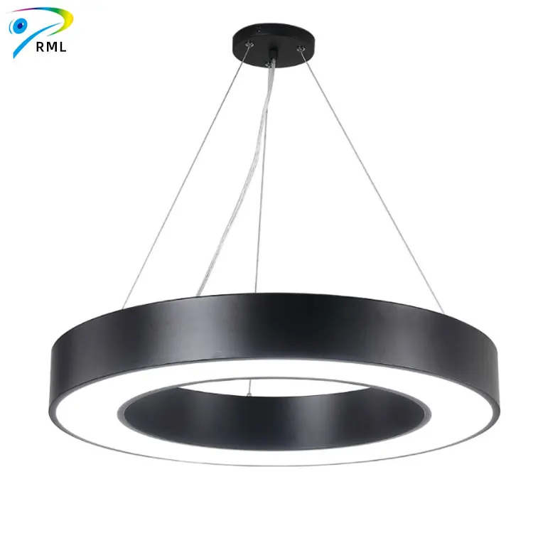 Diameter 800mm Black Housing 50W Gallery Commercial Lighting Studio Round Pendant Lamp