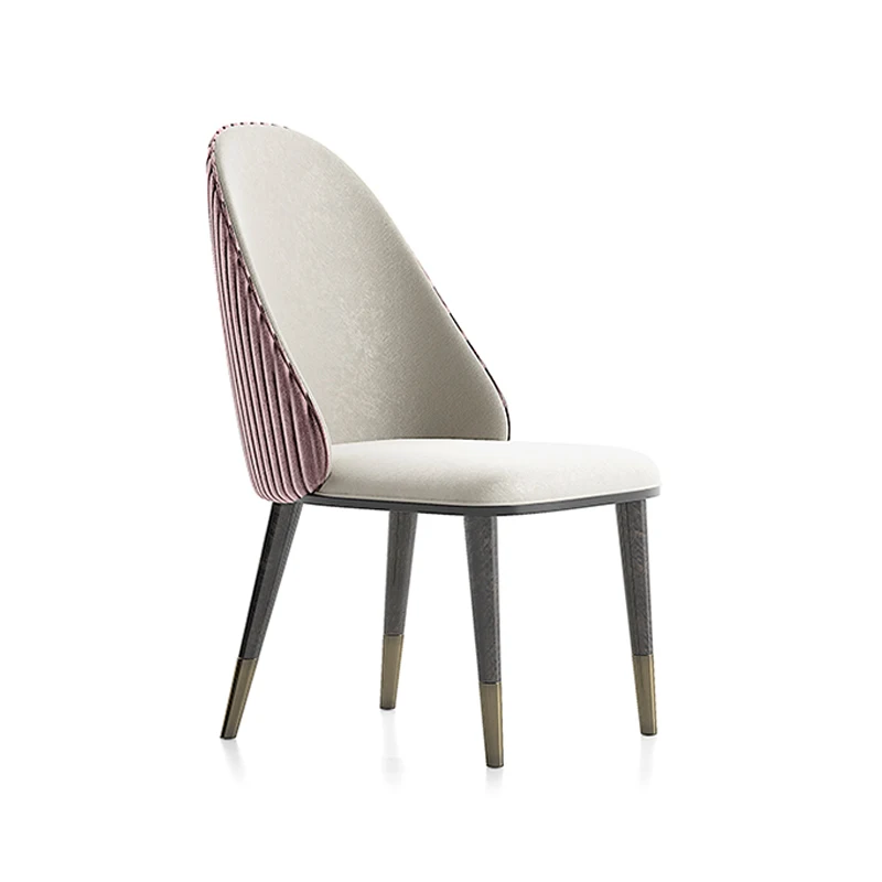 Modern dining chairs leather with shell back solid wood legs room set chair furniture wholesale