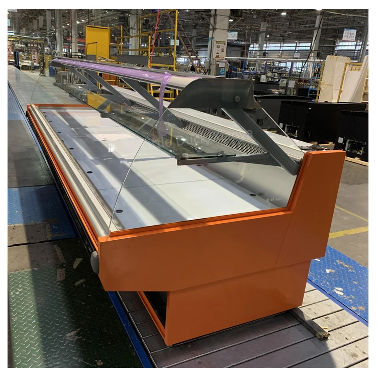 Deli Case Refrigerator Commercial Curved Glass Meat Chiller Counter Top Display Refrigerator Deli Meat Cases