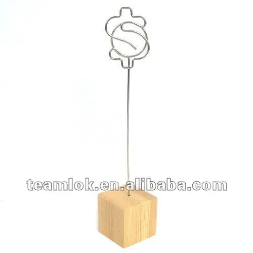 Eco-friendly bamboo memo photo holder name card clip holder wedding table number holder