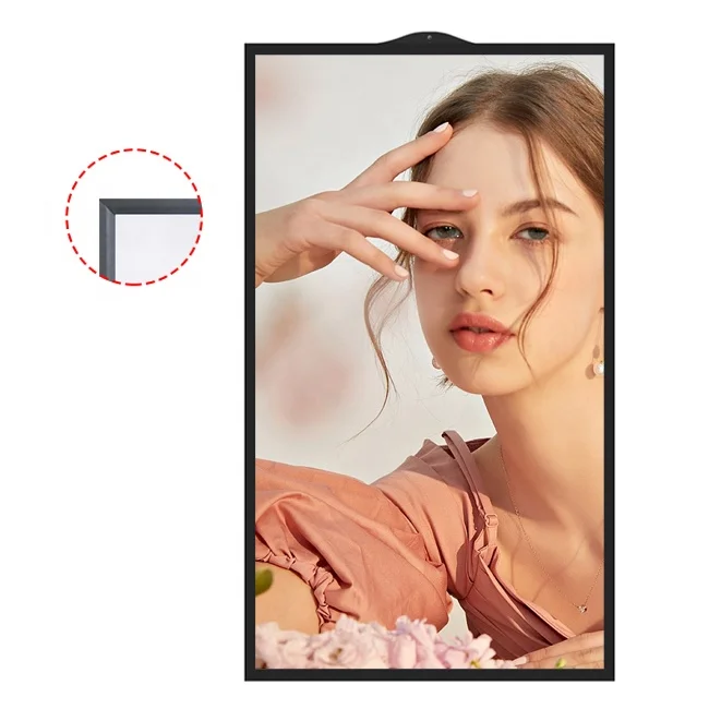 55 inch Hanging Menu Window Facing Displays Board Digital Signage Wall Mounted Single Screen Advertising Display