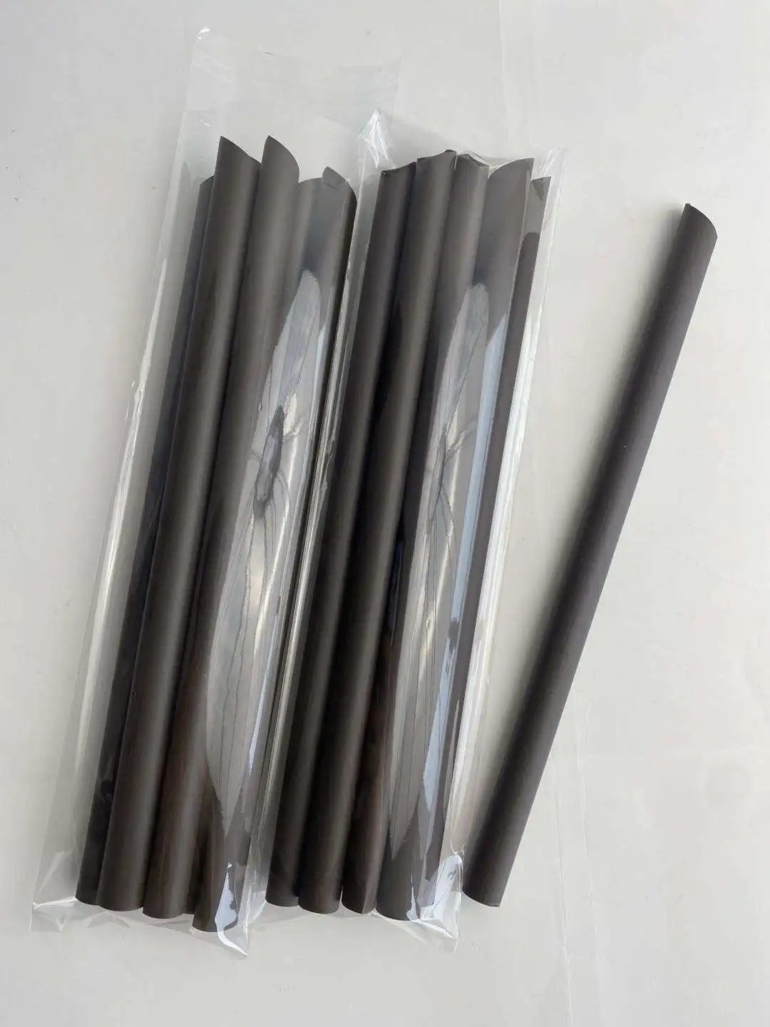 Brown Black Coffee Grounds Straws Compostable Disposable Drinking Straws 12mm Dia 23CM Length Eco Friendly Biodegradable Straws