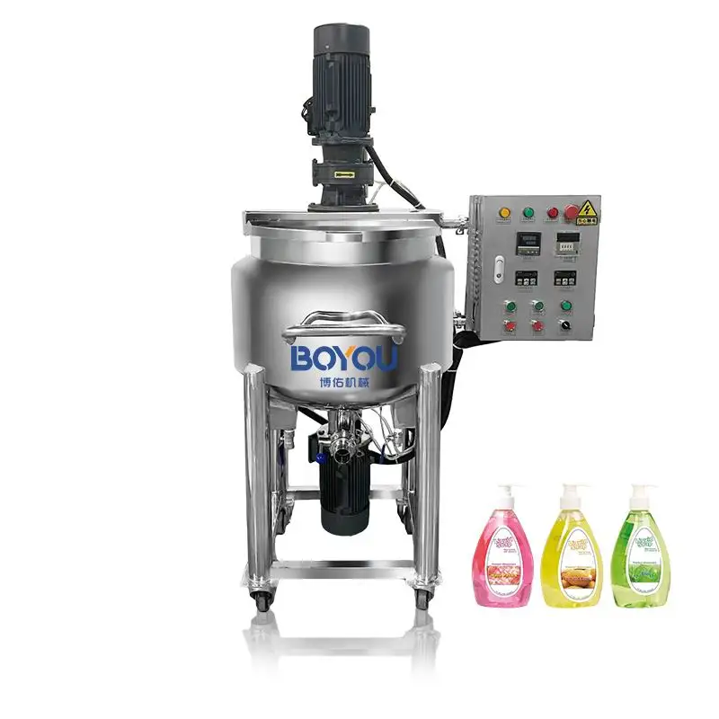 100l Jacket Heating Mixer Tank Cream Dispenser Machine Agitator Hand Soap Body Cream Homogenizer Tank Industrial Mixer