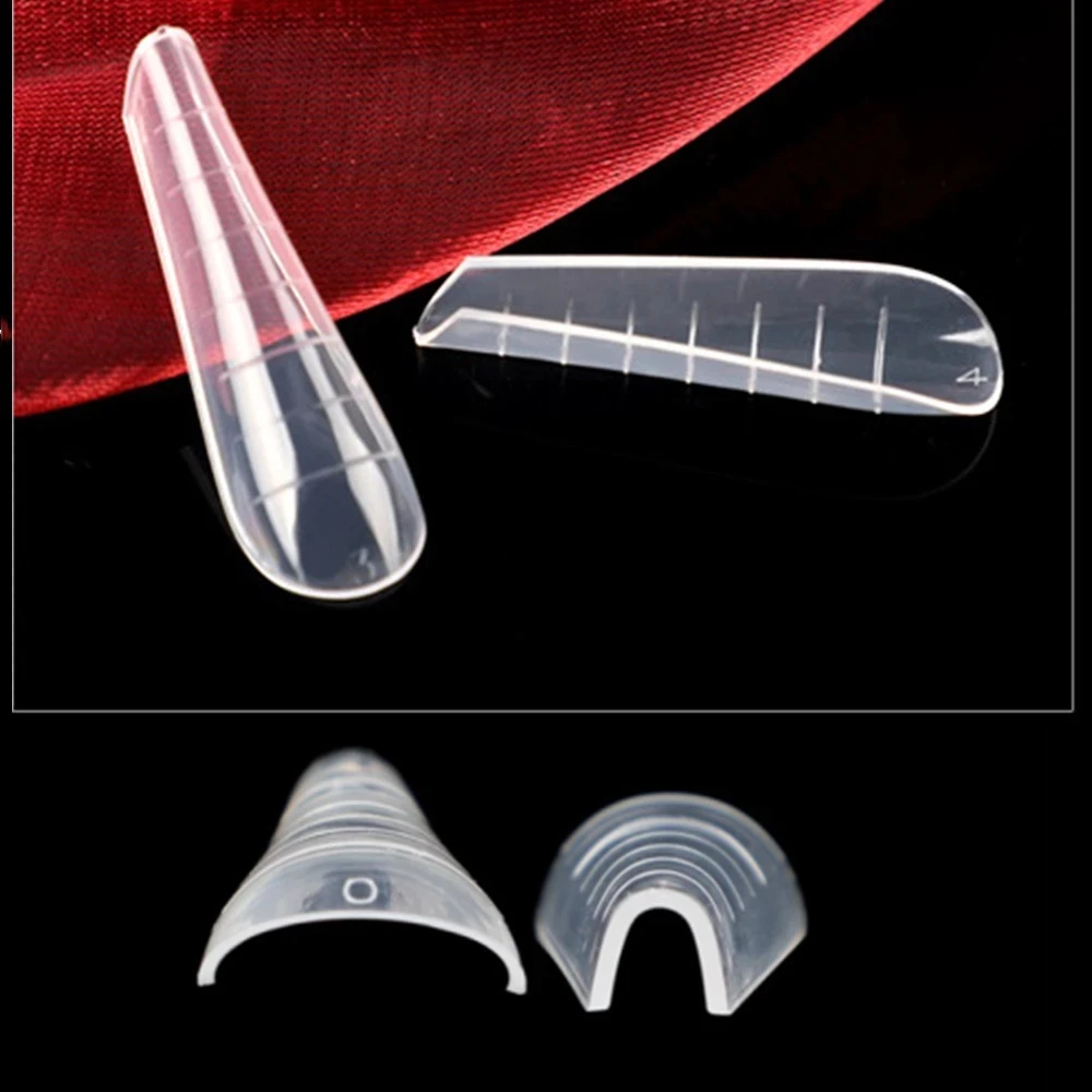 Yimart 120pcs Nail Dual Forms Nail Extension System for Poly Nail Gel Mold Clear Full Cover False Tips Acrylic