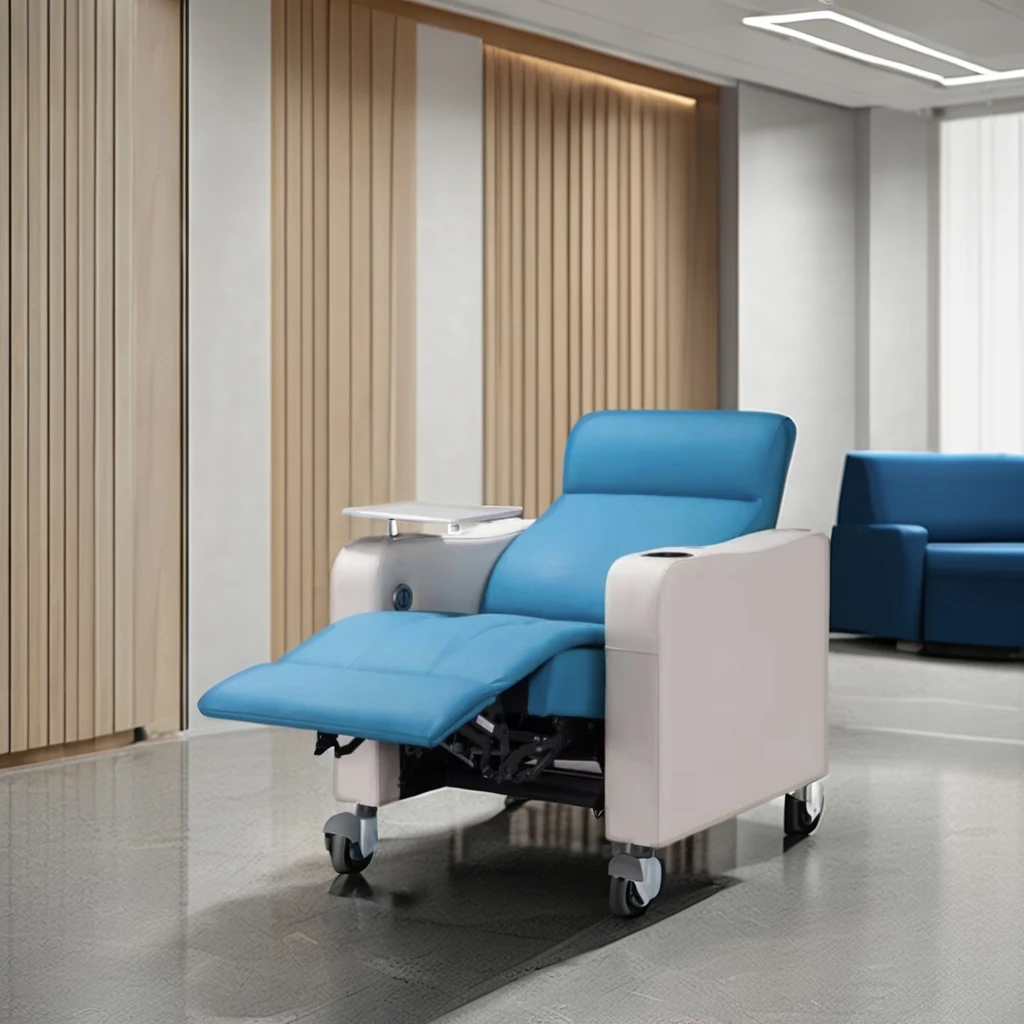 Modern Portable Medical Lounge Chair Infusion IV Chair with Steel Frame PU Material for Clinics and Hospitals