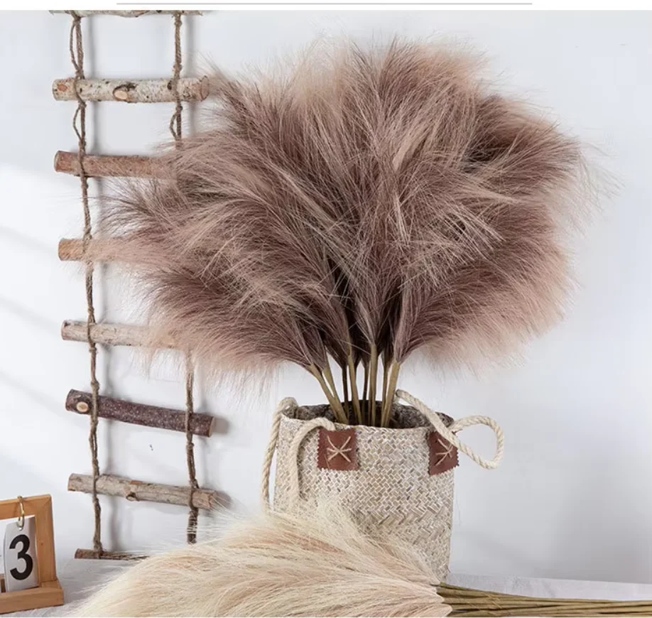 New 2024 Wedding Faux Natural White Artificial Pampas Grass Artificial Flowers Holiday Home Decor