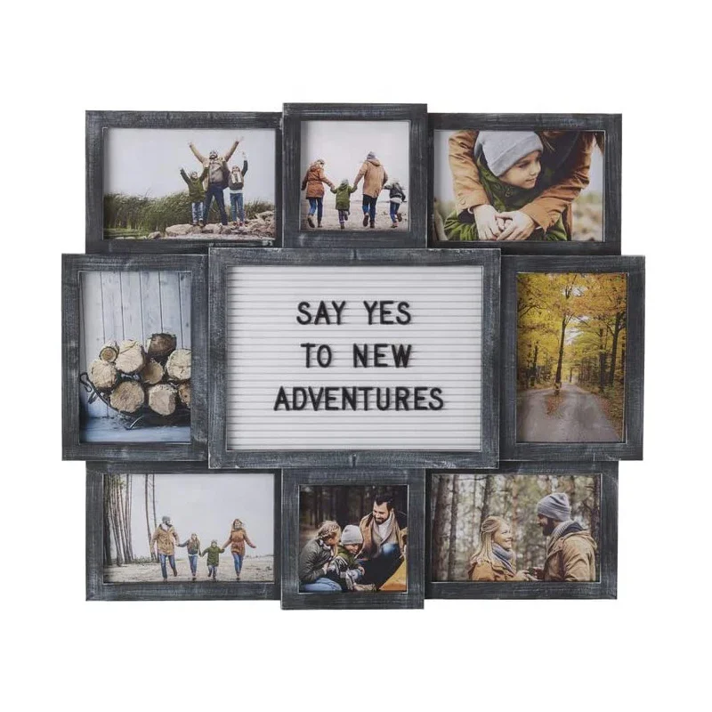 Customizable Letter board 8-Opening Photo Collage photo frame set PS hanging picture frame for wall marcos de fotos