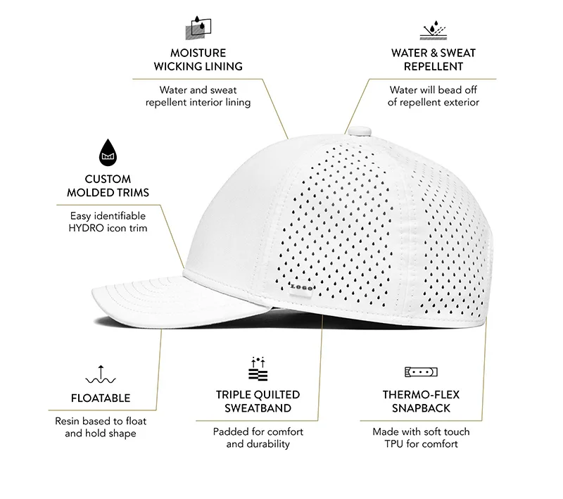 Able Custom Perforated Performance Snap Back Polo Hats Logo Embroidery ,Casquette,Custom Fitted Yupoong Snapback Baseball Cap