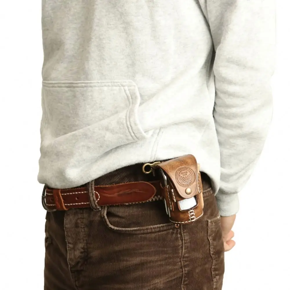 Vintage Portable Golf Ball Bag Pouch Divot Tool Tee Holder Belt Hip Sack 2 Balls Vegetable Leather Waist Golf Carrier