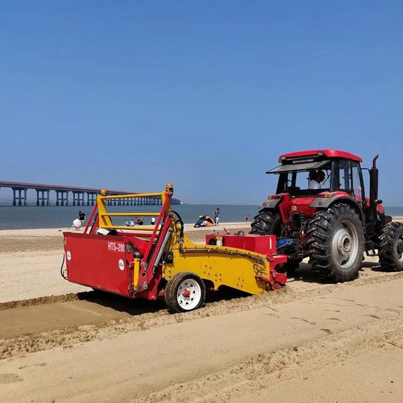 Coastal scenic spot beach garbage cleaning machine, sand rake machine, towed beach cleaner