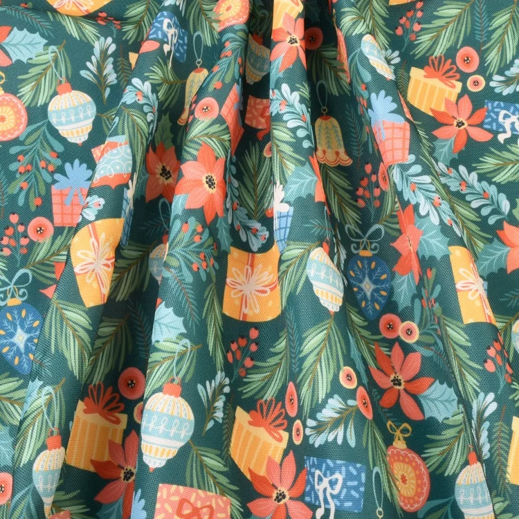 textile manufactures print custom design on fabrics christmas gift wrapping 600d oxford fabric